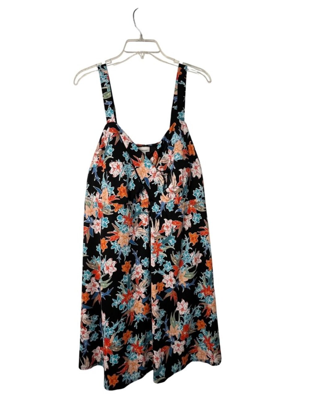 Avenue Women’s Swim Dress 26 Floral Skirted One Piece Swimsuit Plus Size Used